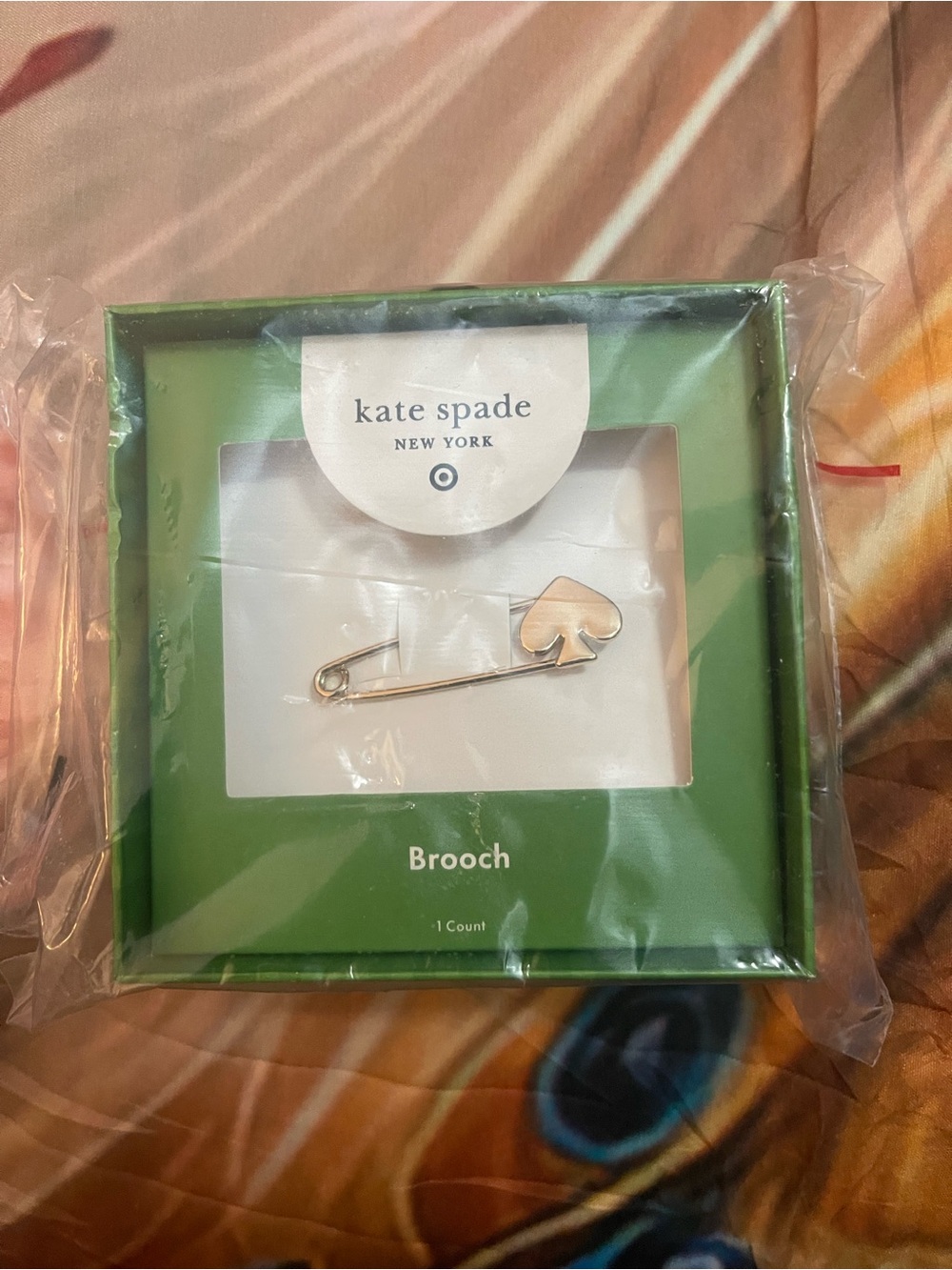 kate spade/Target gold-tone spade safety pin brooch Limited Edition